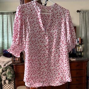 ❤️ Women's Red Heart Print Blouse